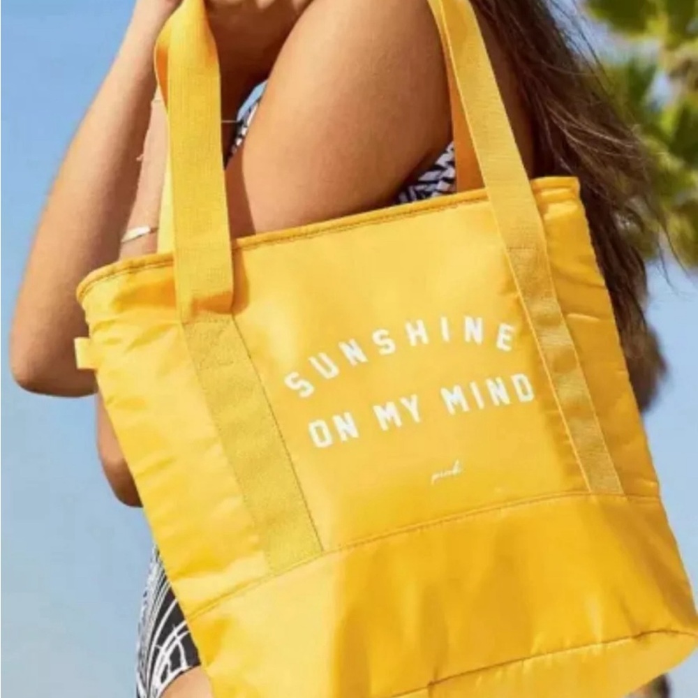 Victoria Secret Yellow cooler insulated Tote Bag